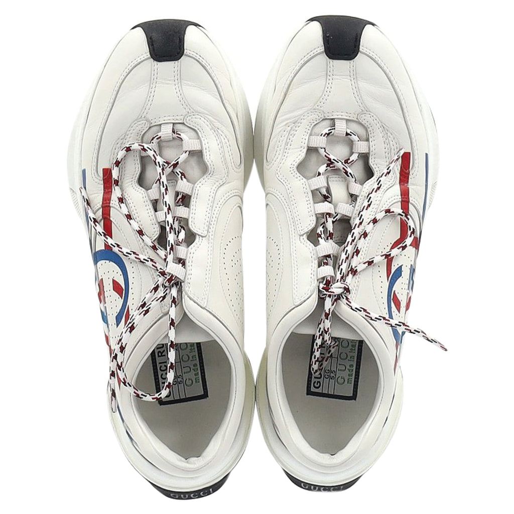 Gucci Run Low Top Sneakers in White Leather