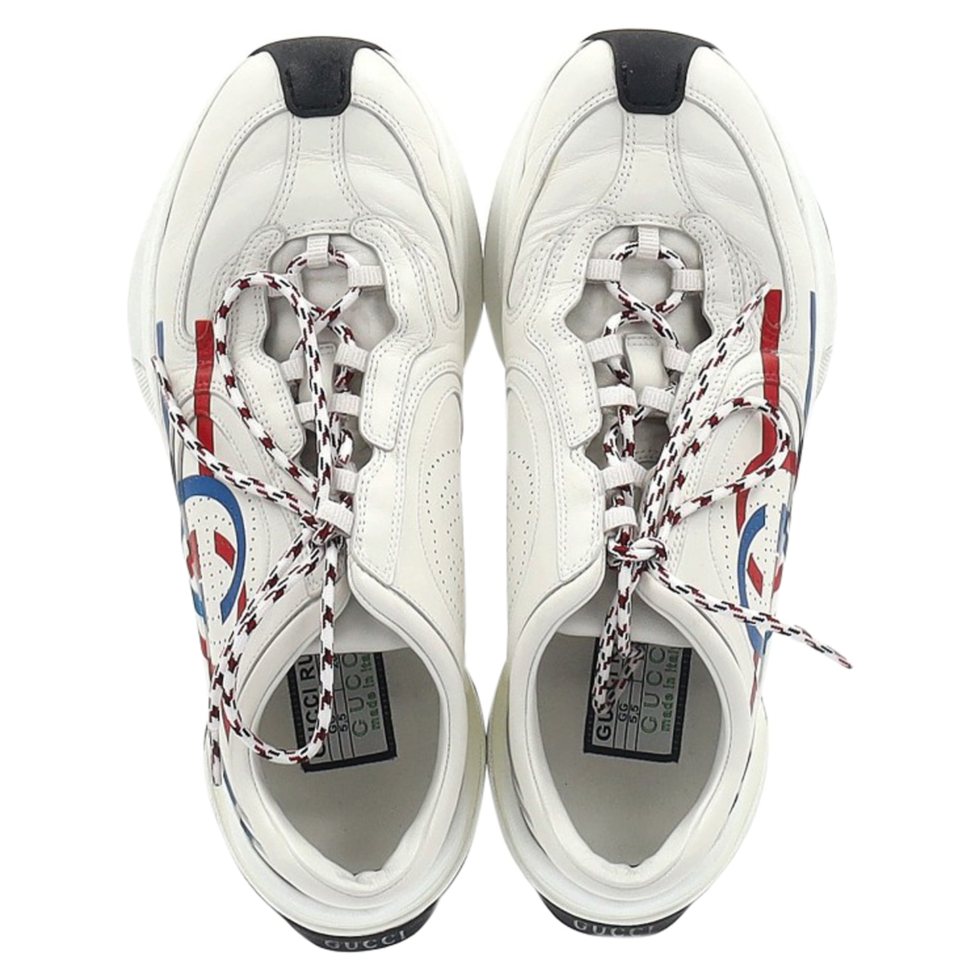 Gucci Run Low Top Sneakers in White Leather
