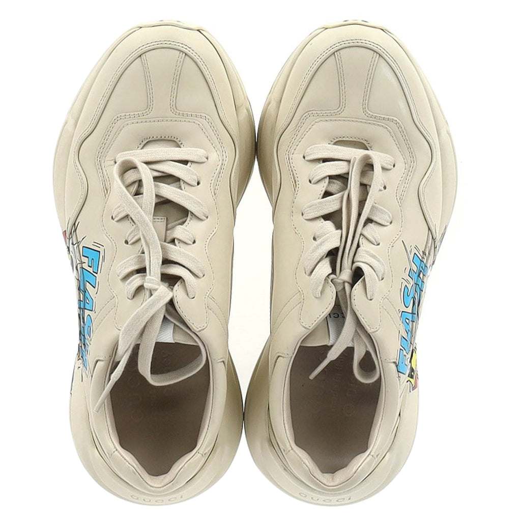 Gucci x Disney Rhyton Flash Low Top Sneakers in White Leather