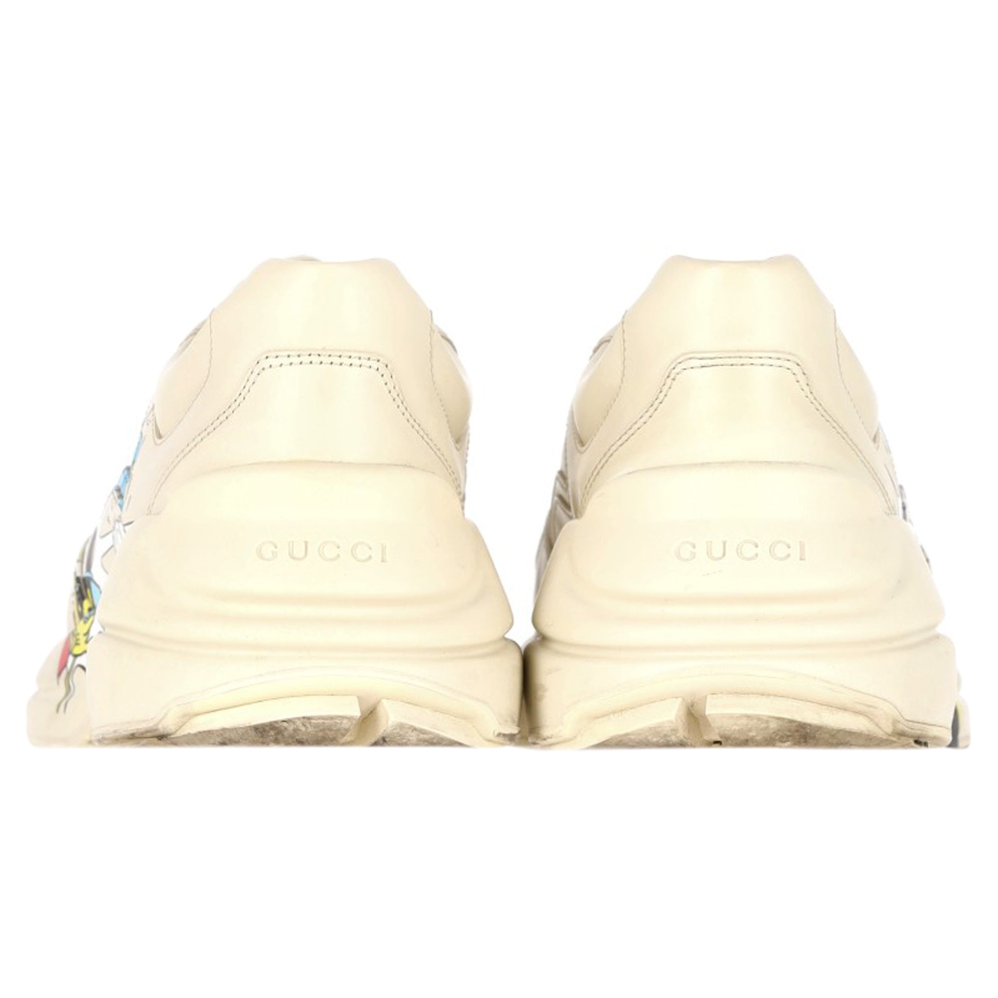 Gucci x Disney Rhyton Flash Low Top Sneakers in White Leather