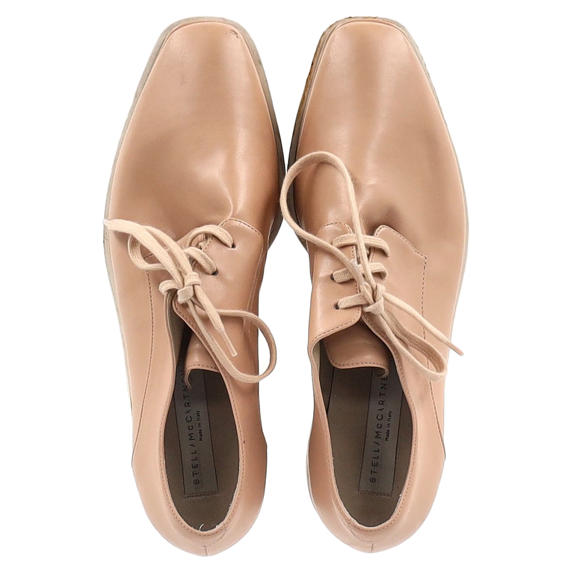 Stella Mccartney Elyse Lace-Up Platform Shoes in Nude Leather