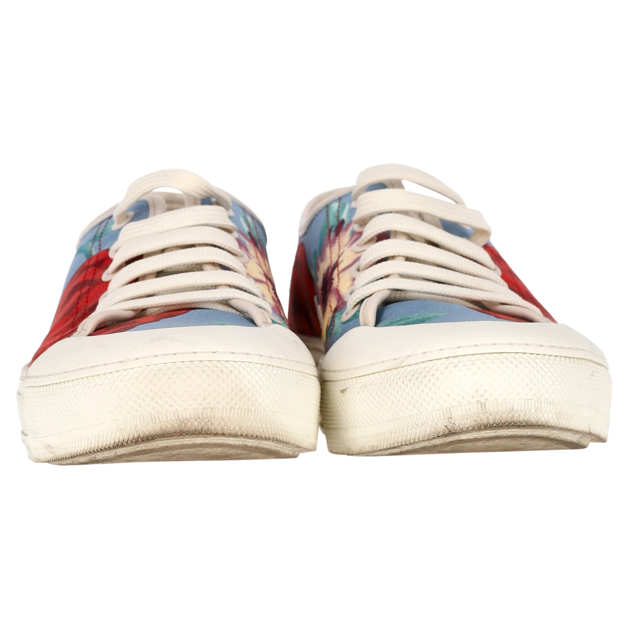 Women's Ferragamo Floral Sneakers in Multicolor Chambray