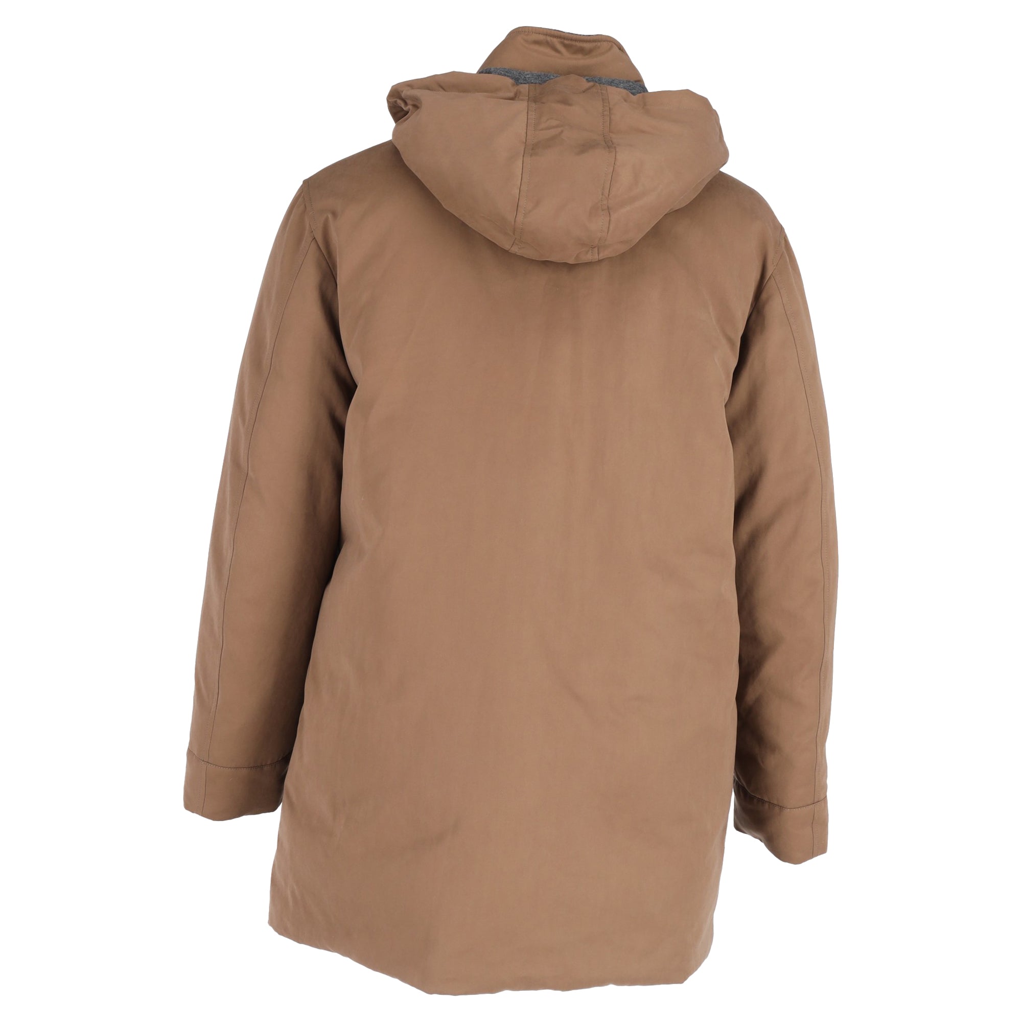 Brunello Cucinelli Hooded Jacket in Brown Cotton