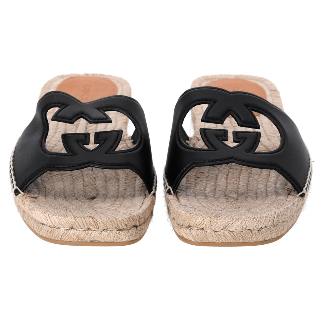Gucci Interlocking G Espadrilles in Black Leather