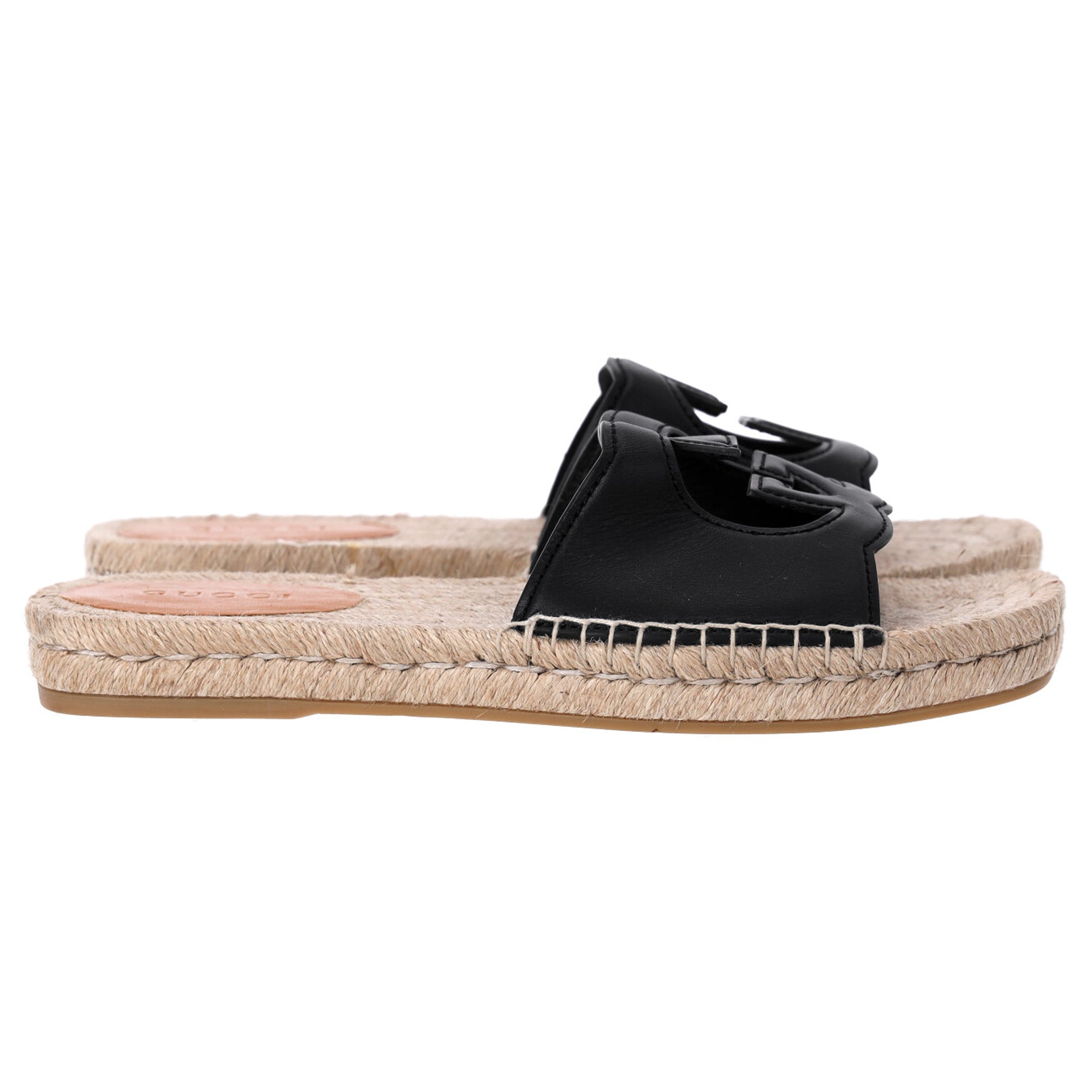 Gucci Interlocking G Espadrilles in Black Leather