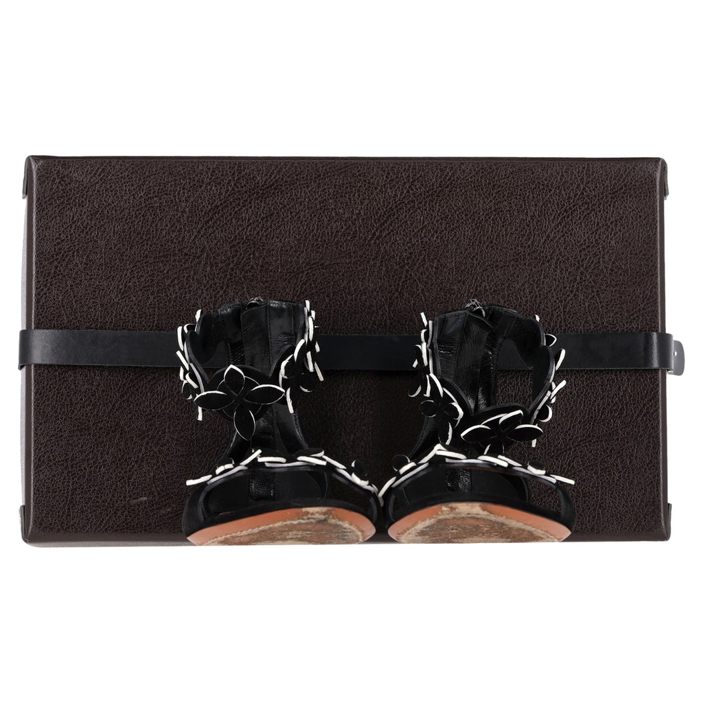 Women's Alaïa Flower Detail Sandals in Black Suede