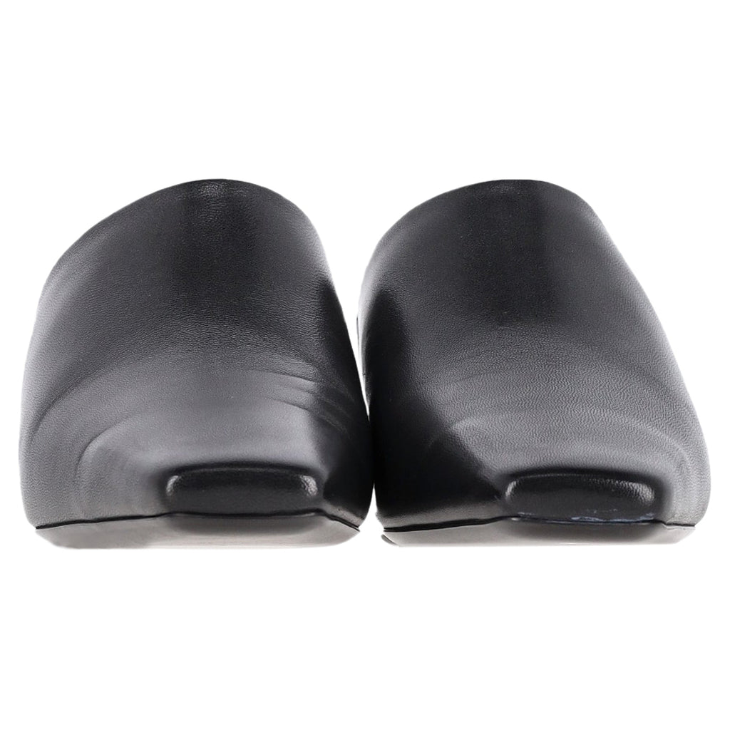 Balenciaga Typo Chrome Heel Mules in Black Leather
