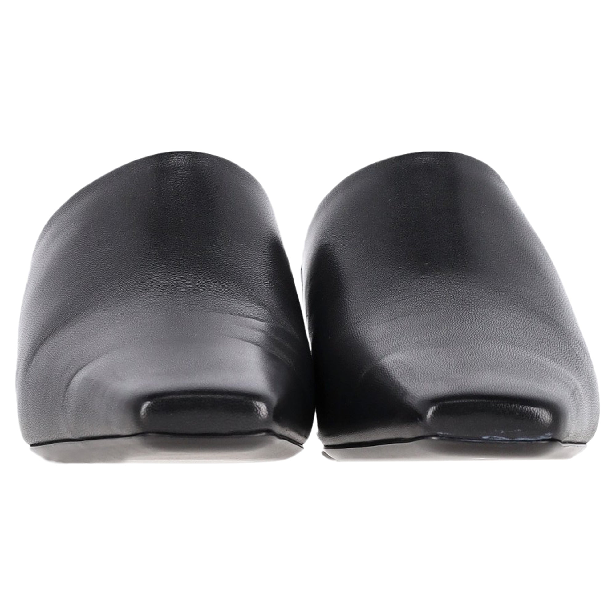 Balenciaga Typo Chrome Heel Mules in Black Leather