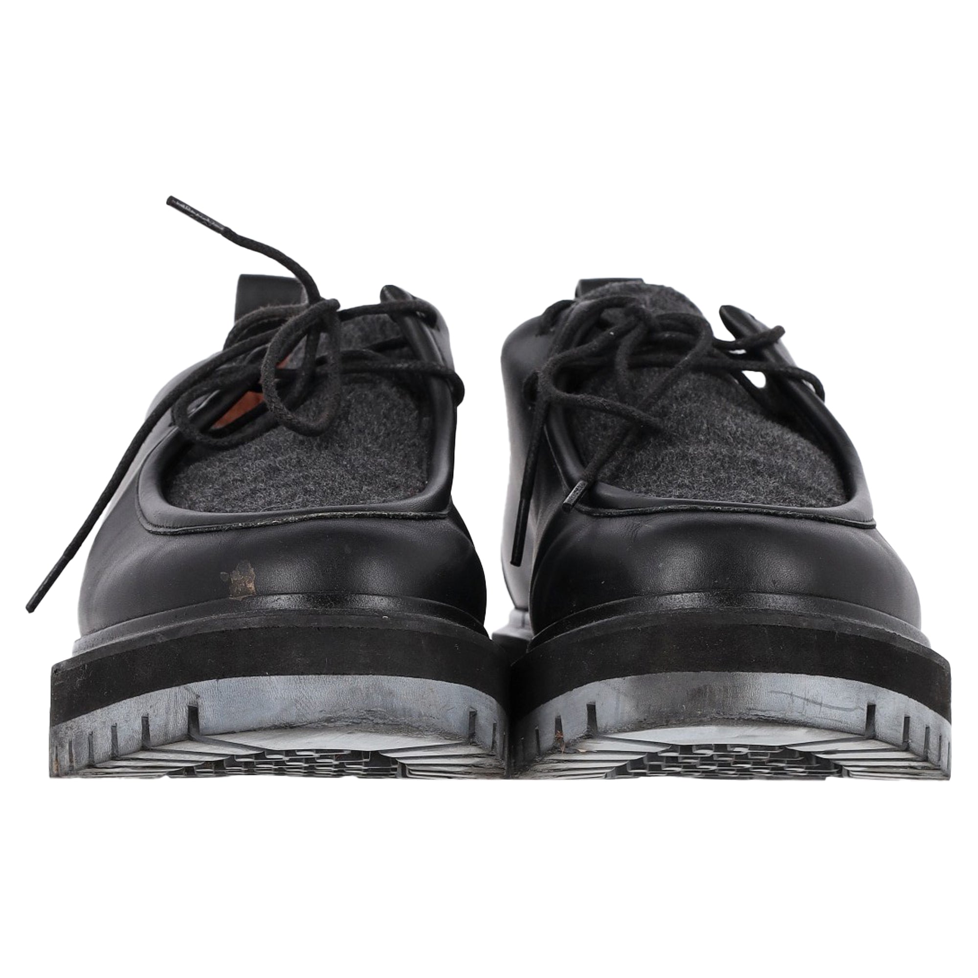 Loro Piana Lace-Up Derby Shoes in Black Leather