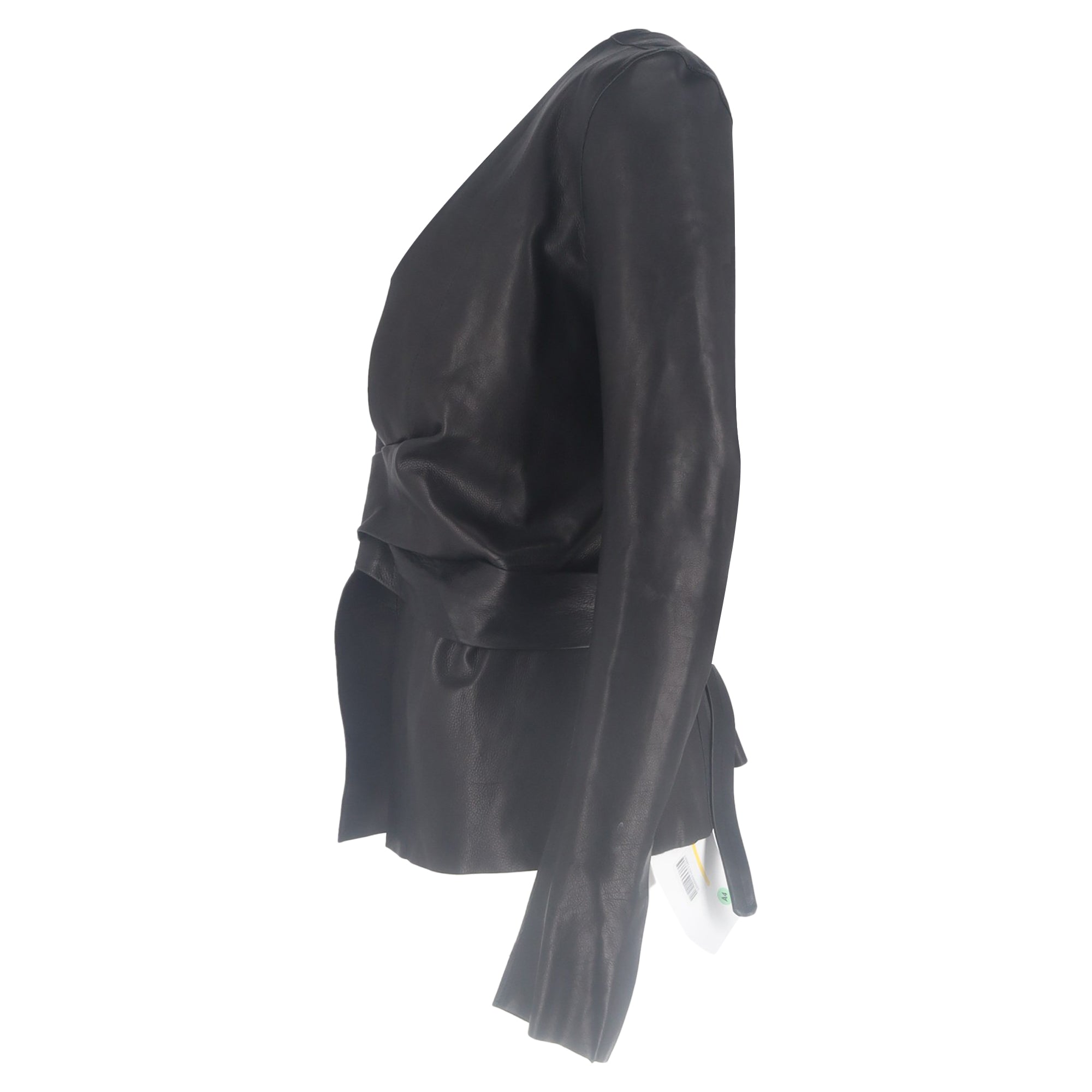 Rick Owens Wrap Jacket in Black Leather