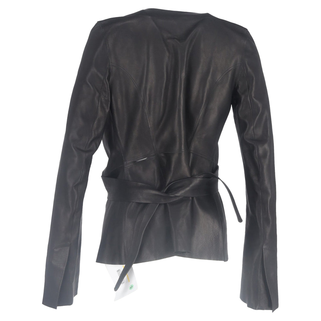 Rick Owens Wrap Jacket in Black Leather