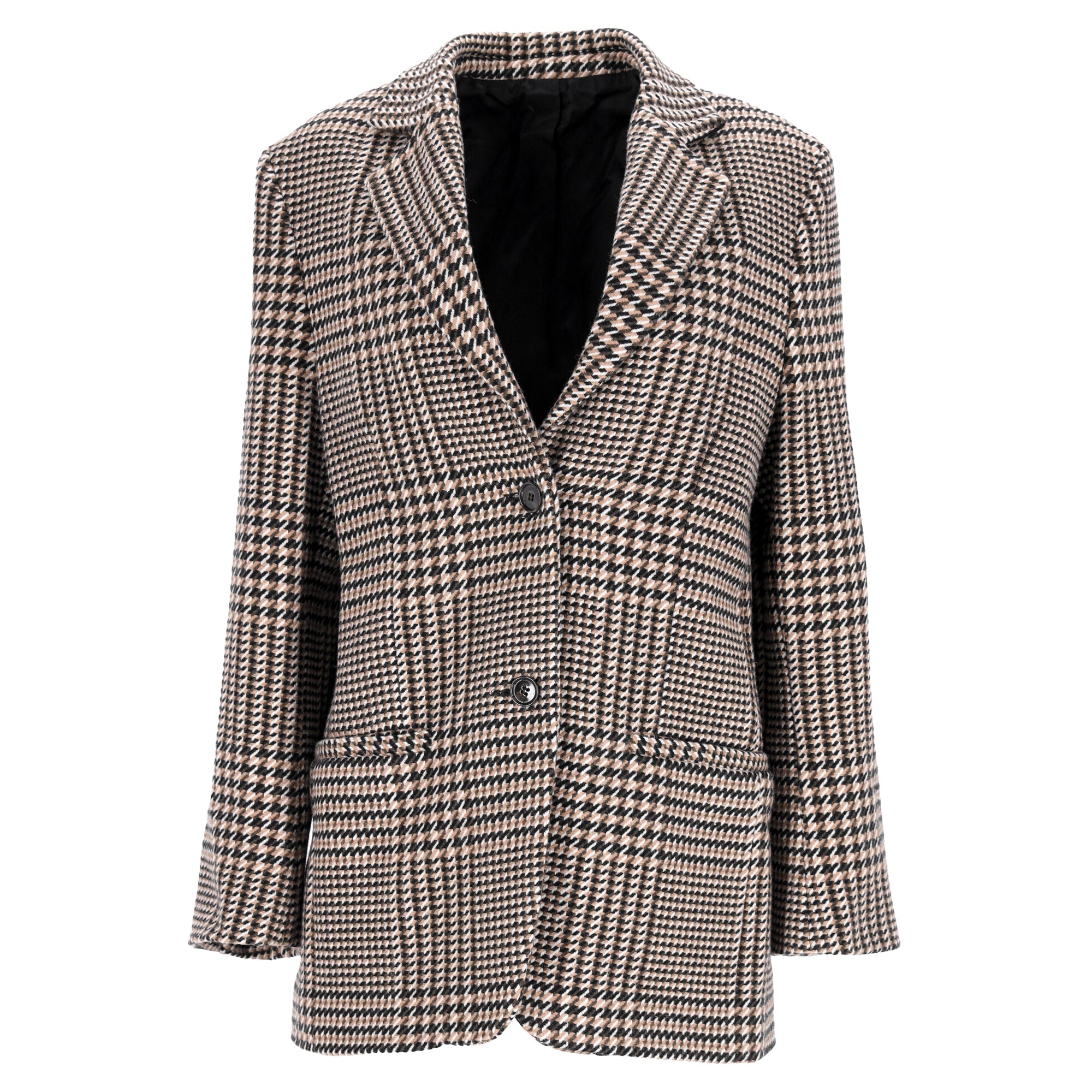 Totême Houndstooth Single-Breasted Blazer in Brown Wool