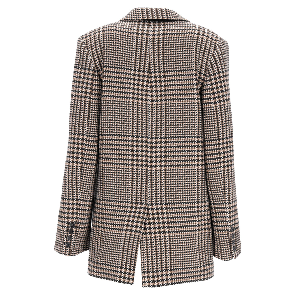 Totême Houndstooth Single-Breasted Blazer in Brown Wool