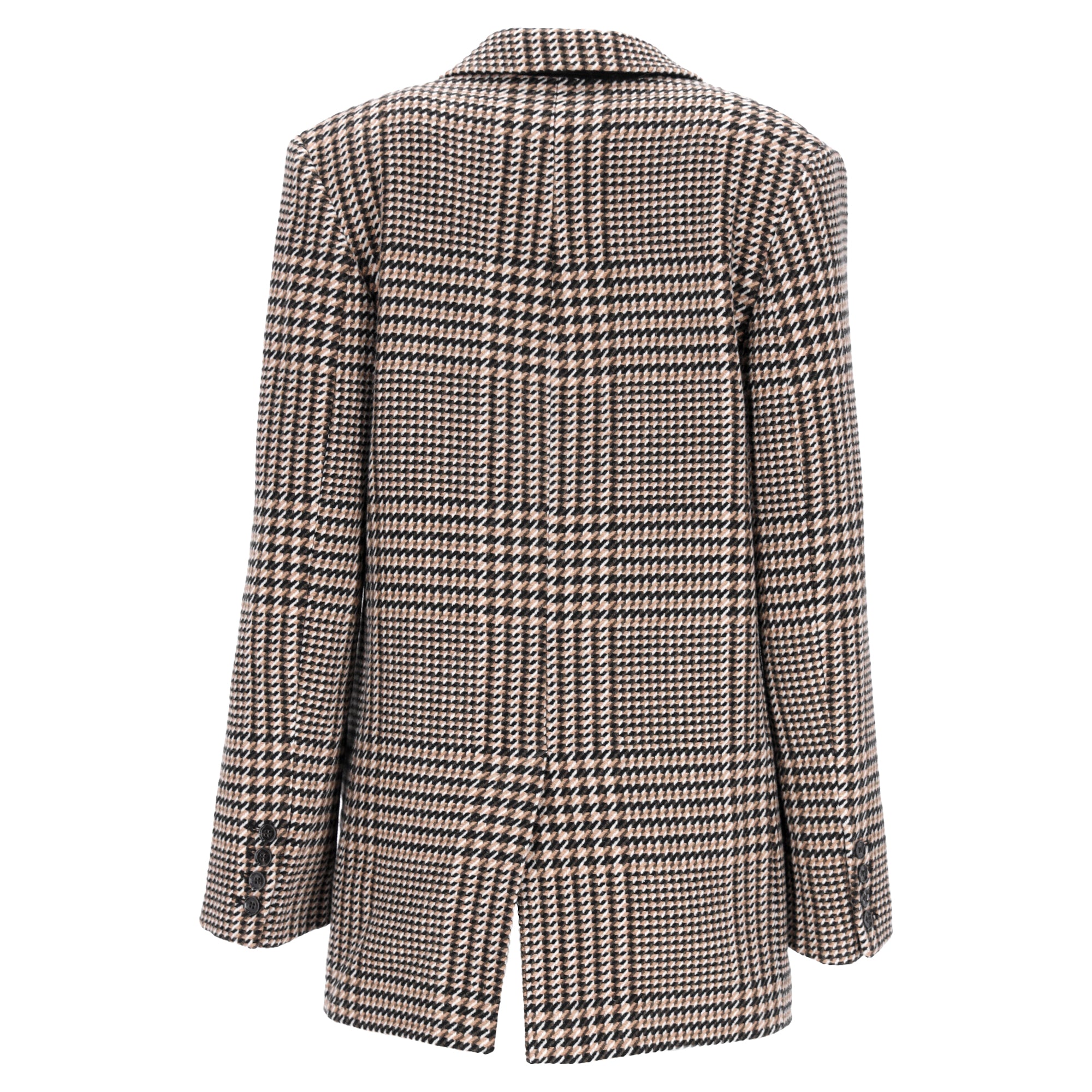 Totême Houndstooth Single-Breasted Blazer in Brown Wool