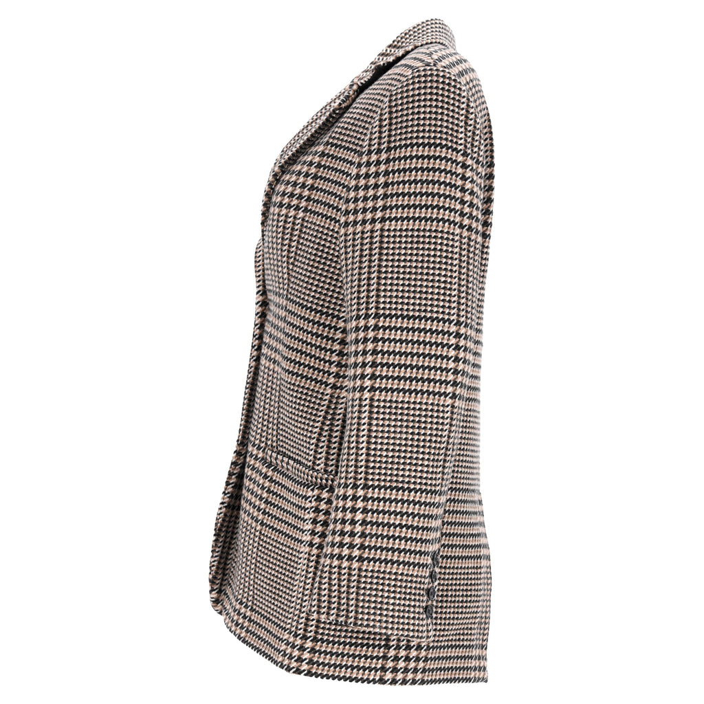 Totême Houndstooth Single-Breasted Blazer in Brown Wool