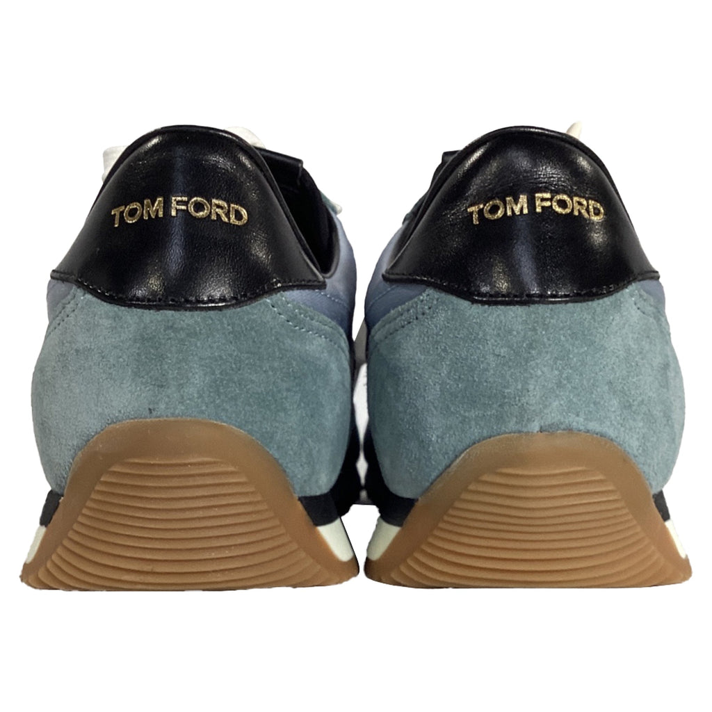 Men's Tom Ford Lace-Up Low-Top Sneakers in Blue and Black Suede