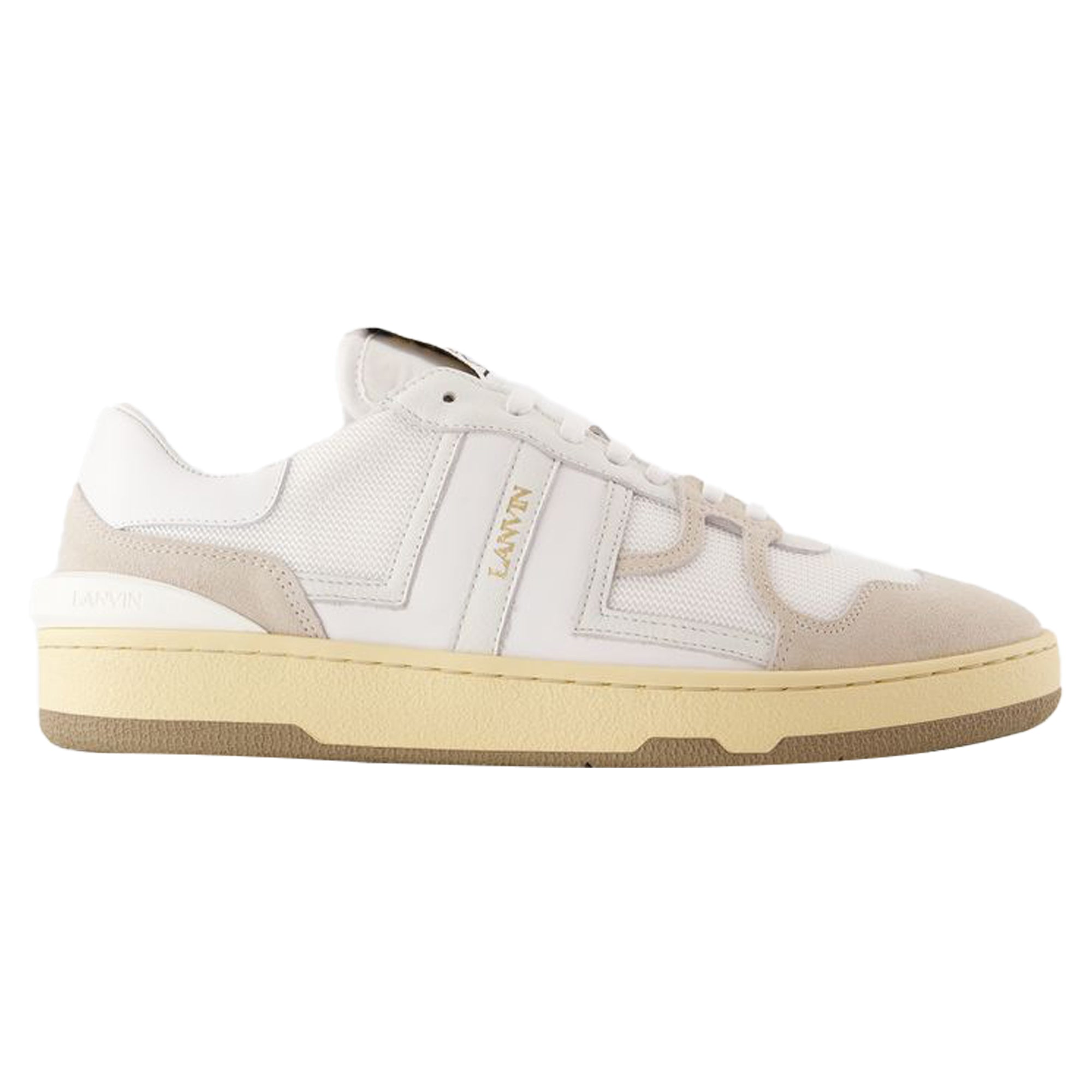 Women's Clay Sneakers - Lanvin - Leather - White