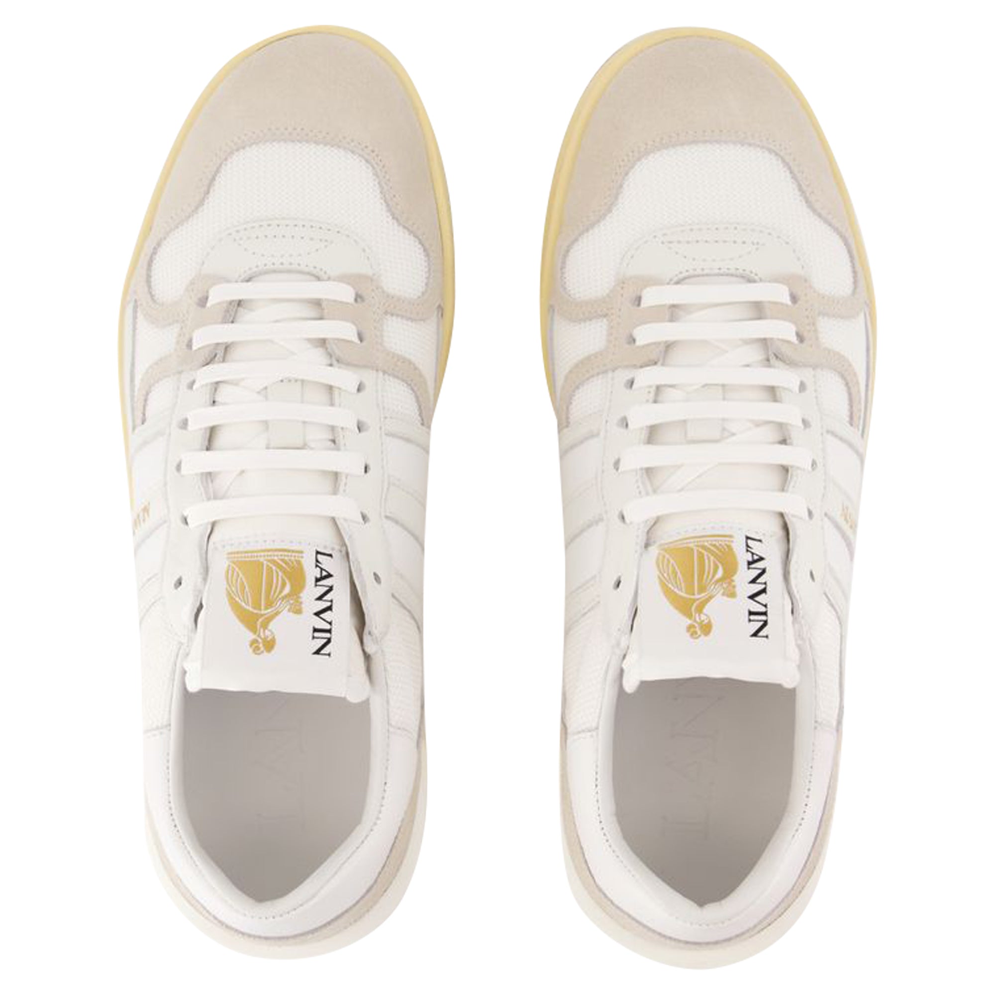 Women's Clay Sneakers - Lanvin - Leather - White