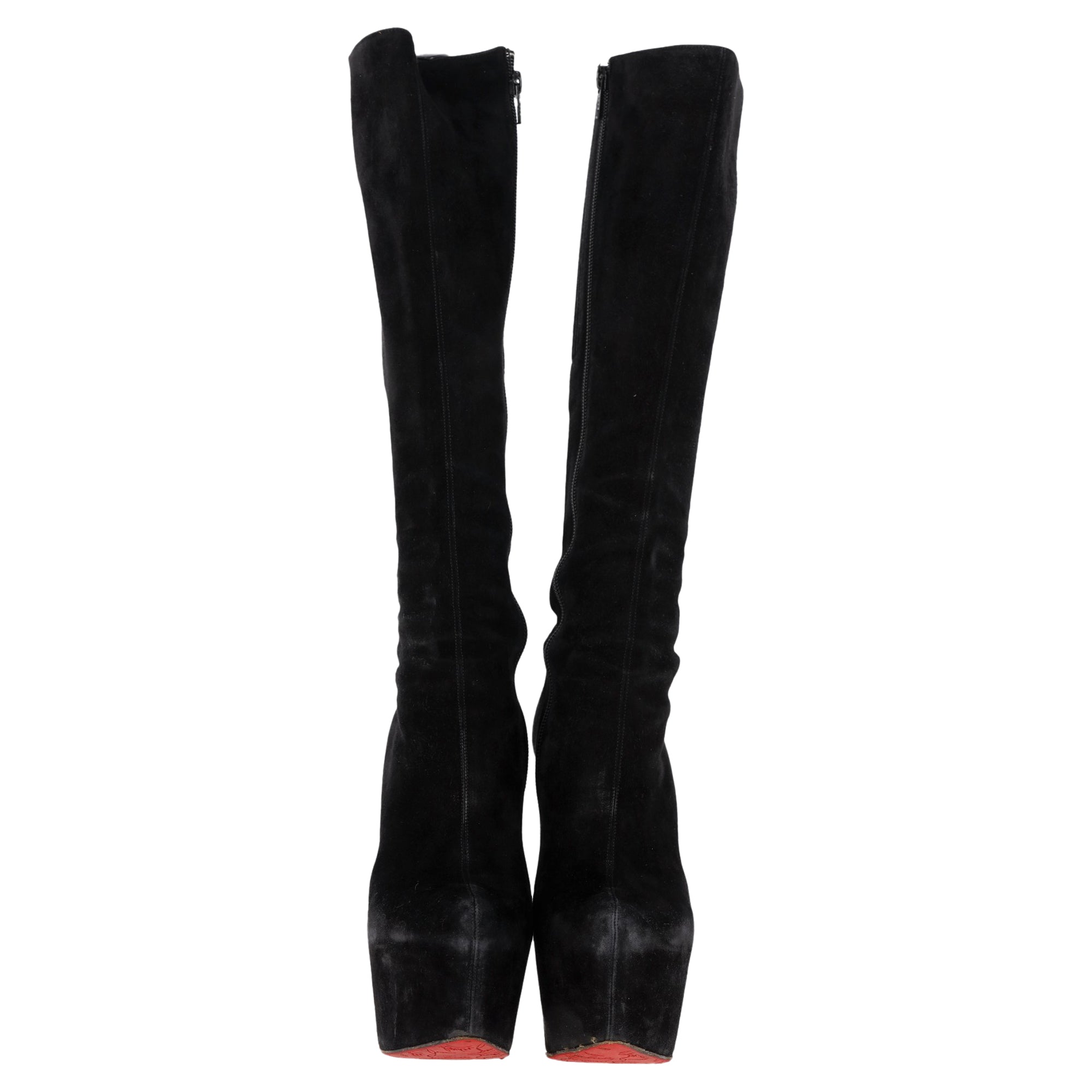 Women's  Christian Louboutin Bianca Knee-Length Boots in Black Suede