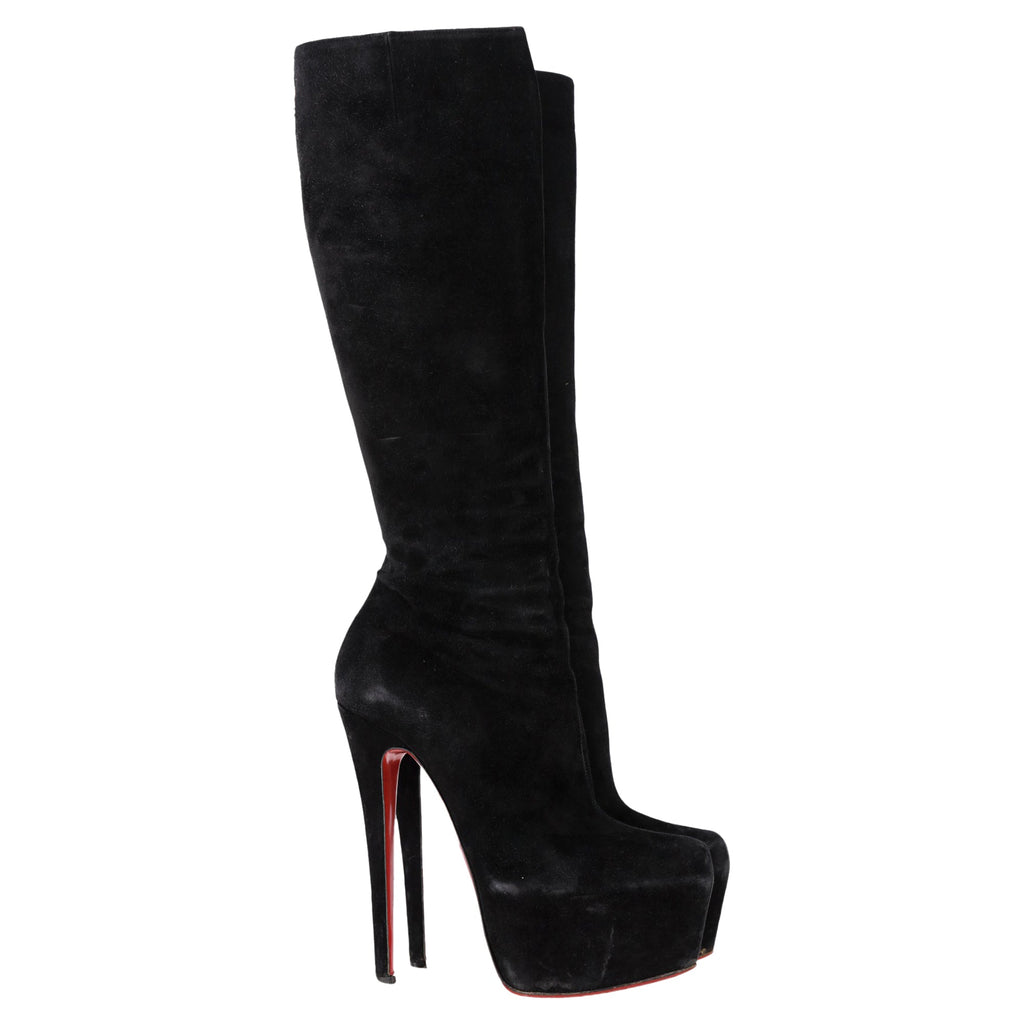 Women's  Christian Louboutin Bianca Knee-Length Boots in Black Suede