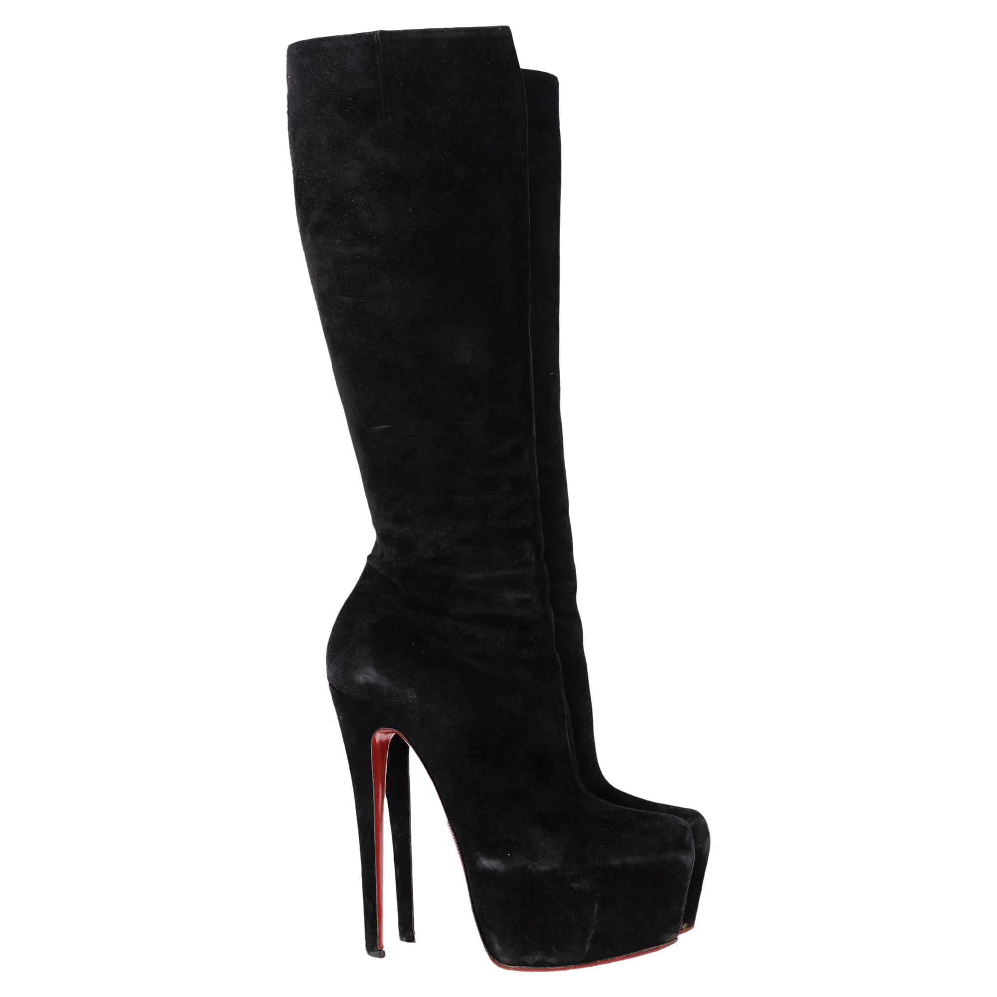 Women's  Christian Louboutin Bianca Knee-Length Boots in Black Suede