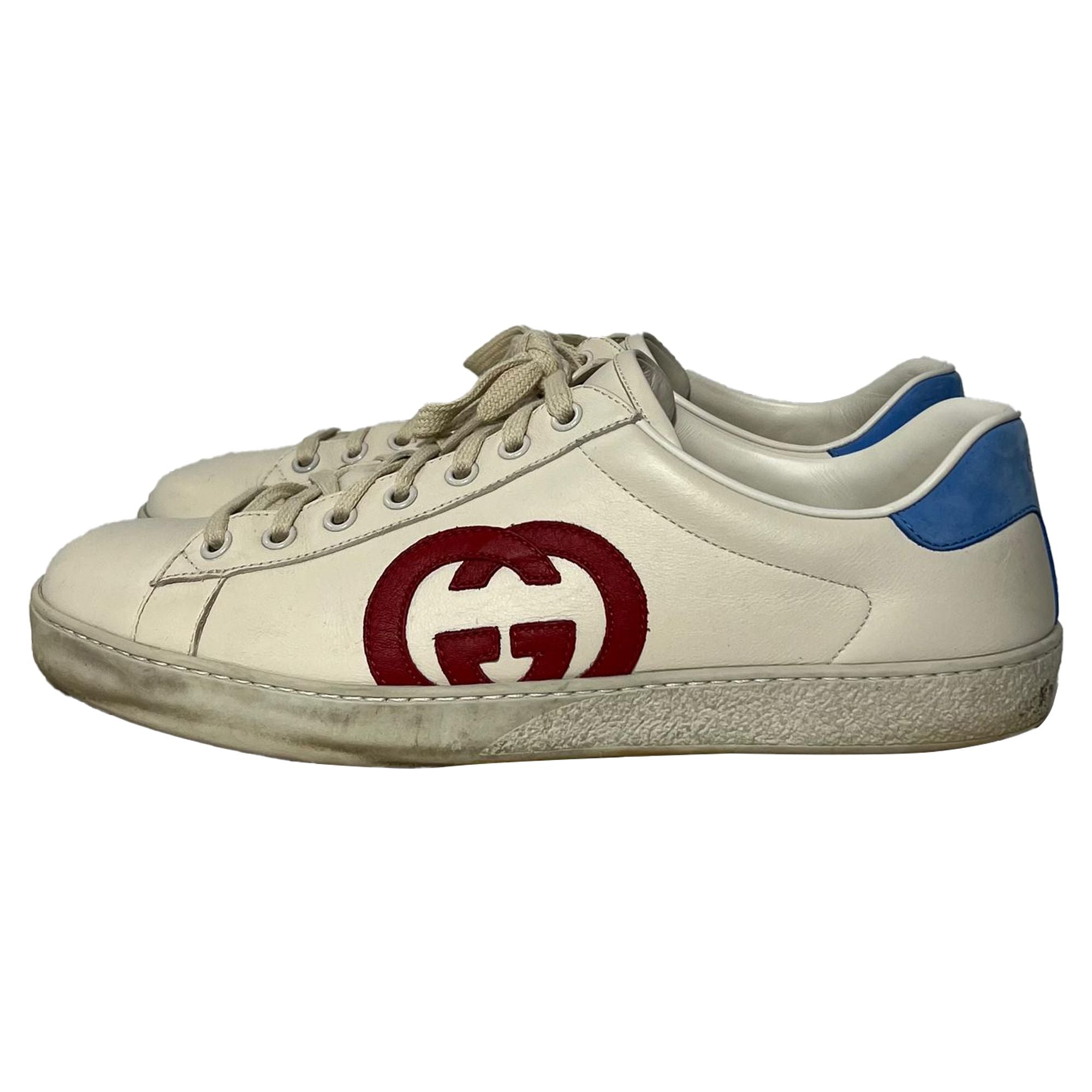 Gucci Ace Interlocking G Sneakers in White Calf leather
