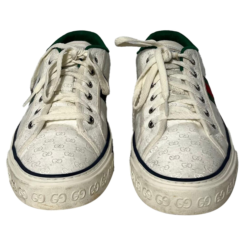 Gucci Tennis 1977 GG Low-Top Sneakers in White Canvas
