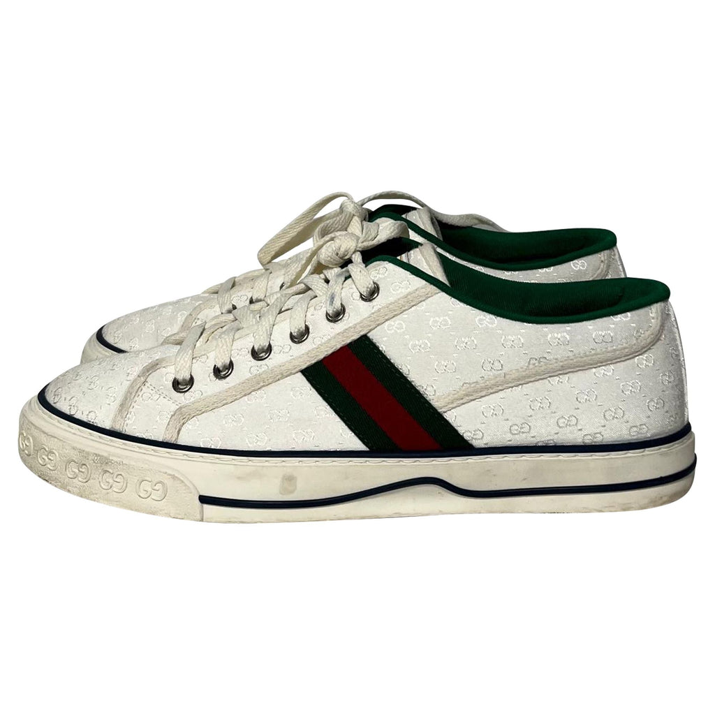Gucci Tennis 1977 GG Low-Top Sneakers in White Canvas