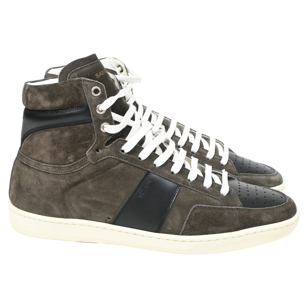 Saint Laurent SL/10H High Top Sneakers in Brown Suede