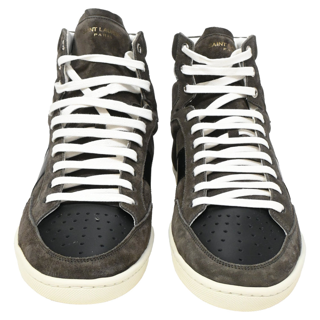 Saint Laurent SL/10H High Top Sneakers in Brown Suede