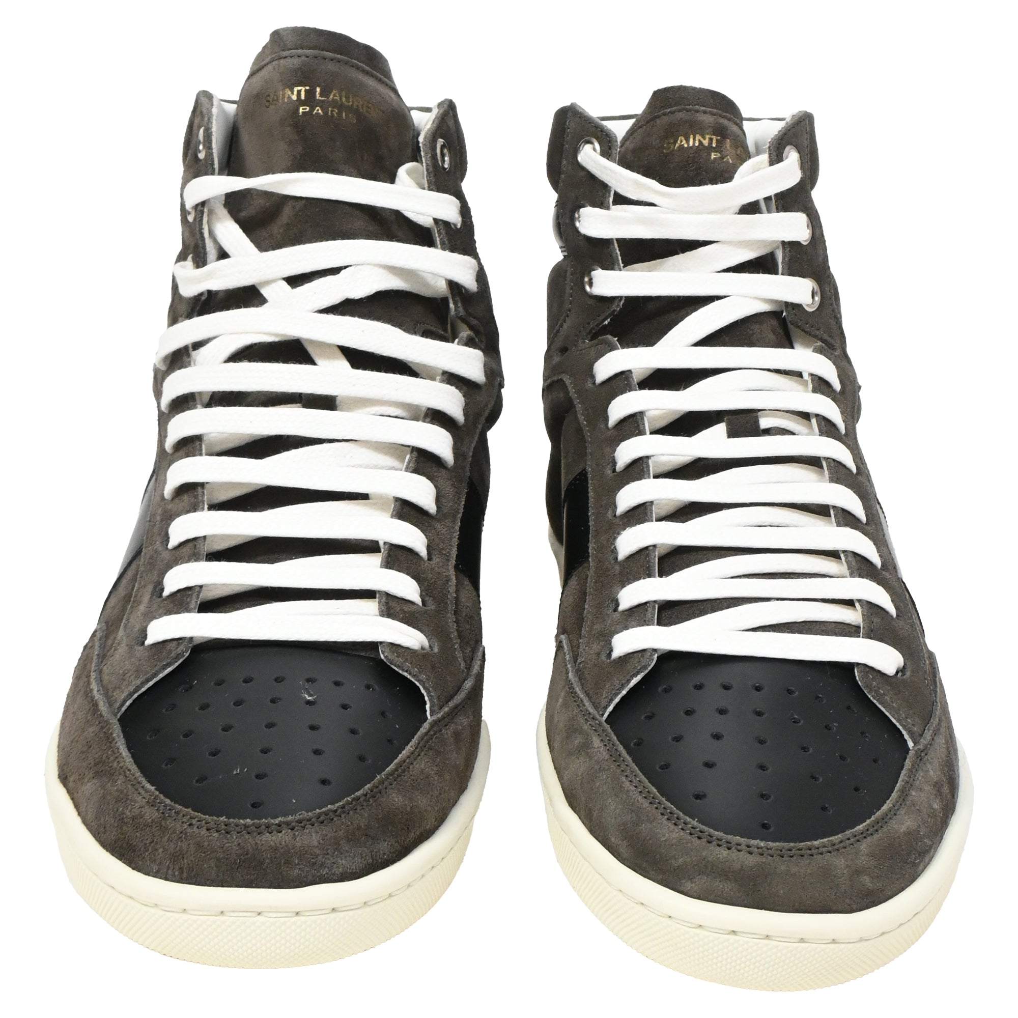 Saint Laurent SL/10H High Top Sneakers in Brown Suede