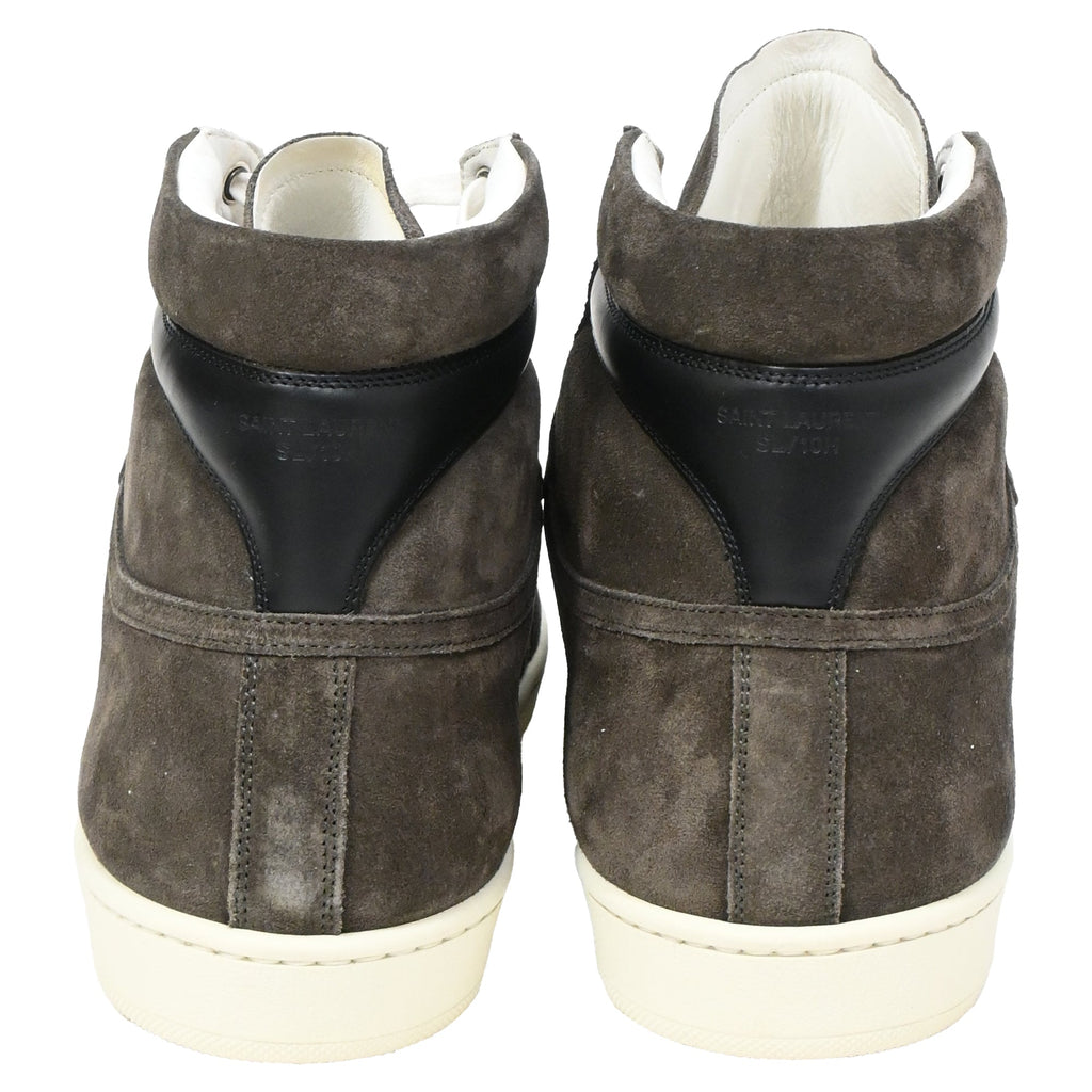 Saint Laurent SL/10H High Top Sneakers in Brown Suede