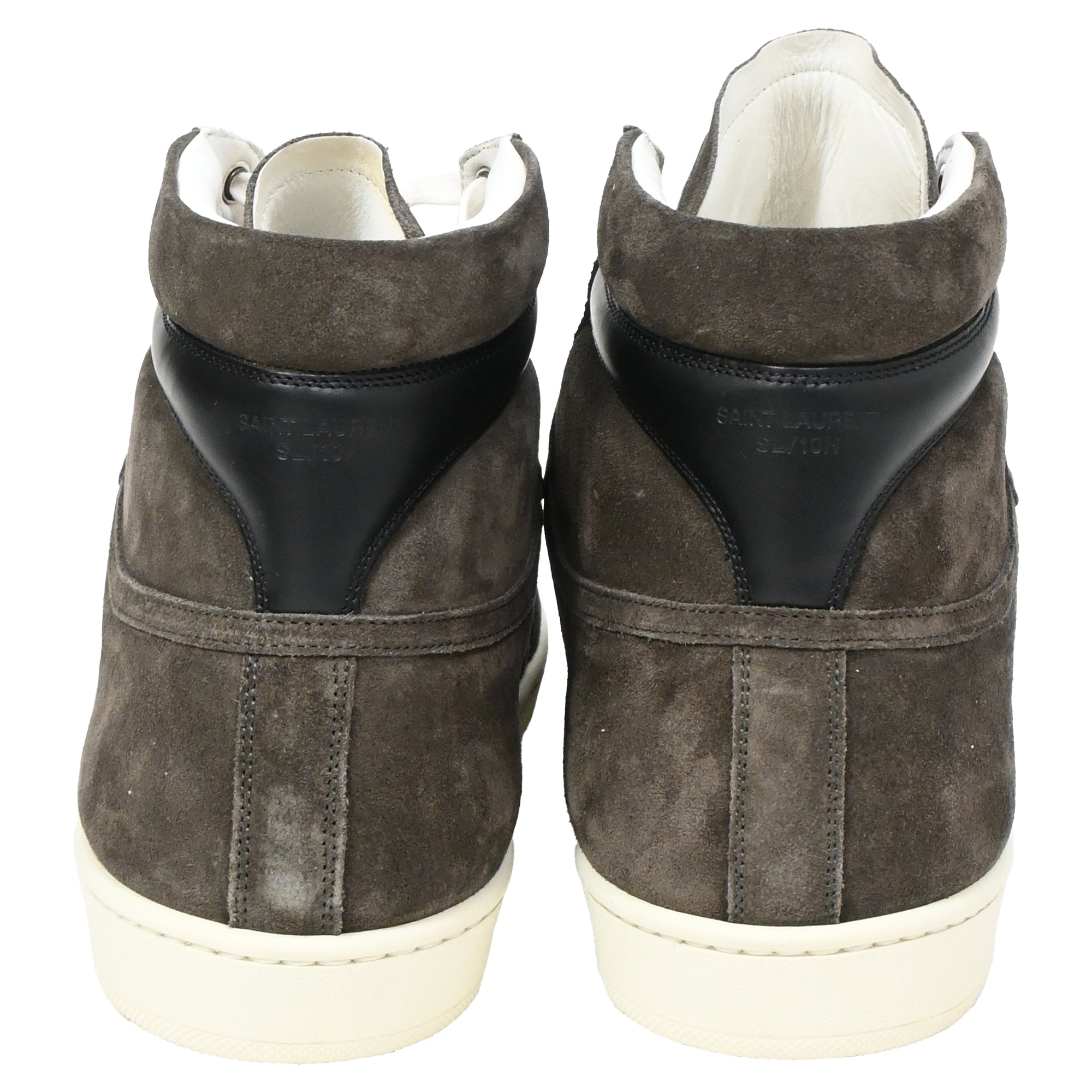 Saint Laurent SL/10H High Top Sneakers in Brown Suede