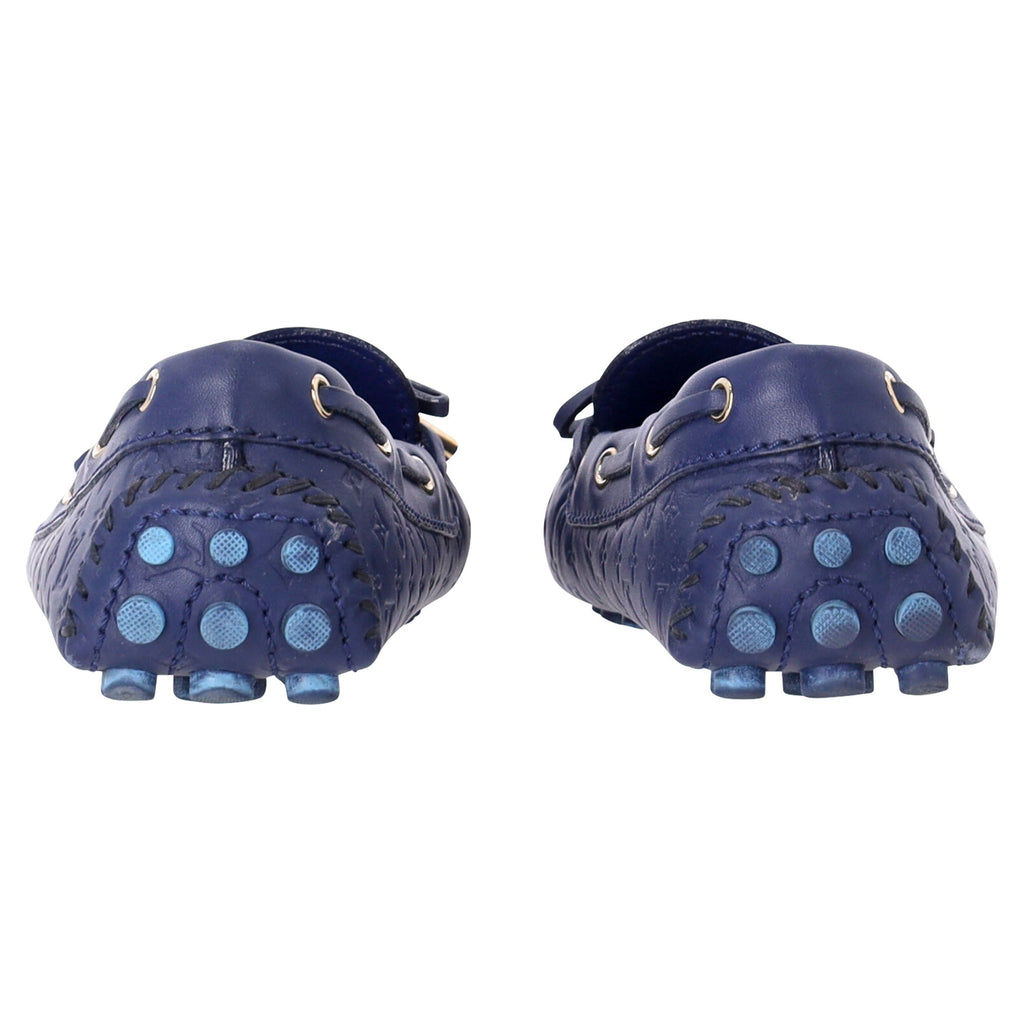 Women's Louis Vuitton Gloria Flat Loafers in Blue Leather