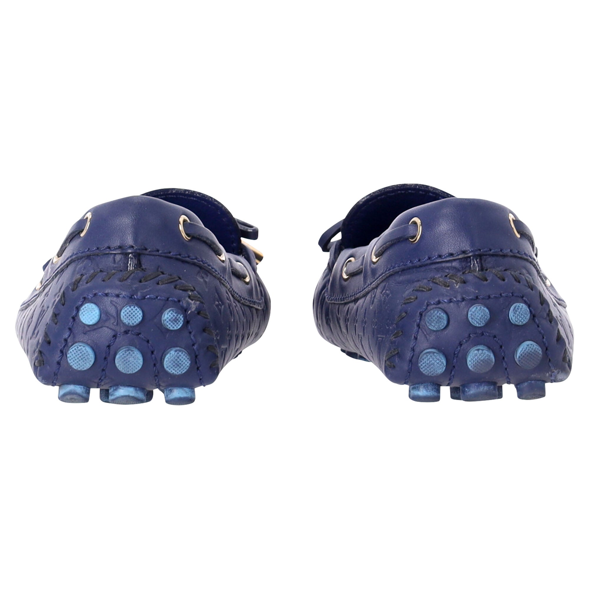 Women's Louis Vuitton Gloria Flat Loafers in Blue Leather
