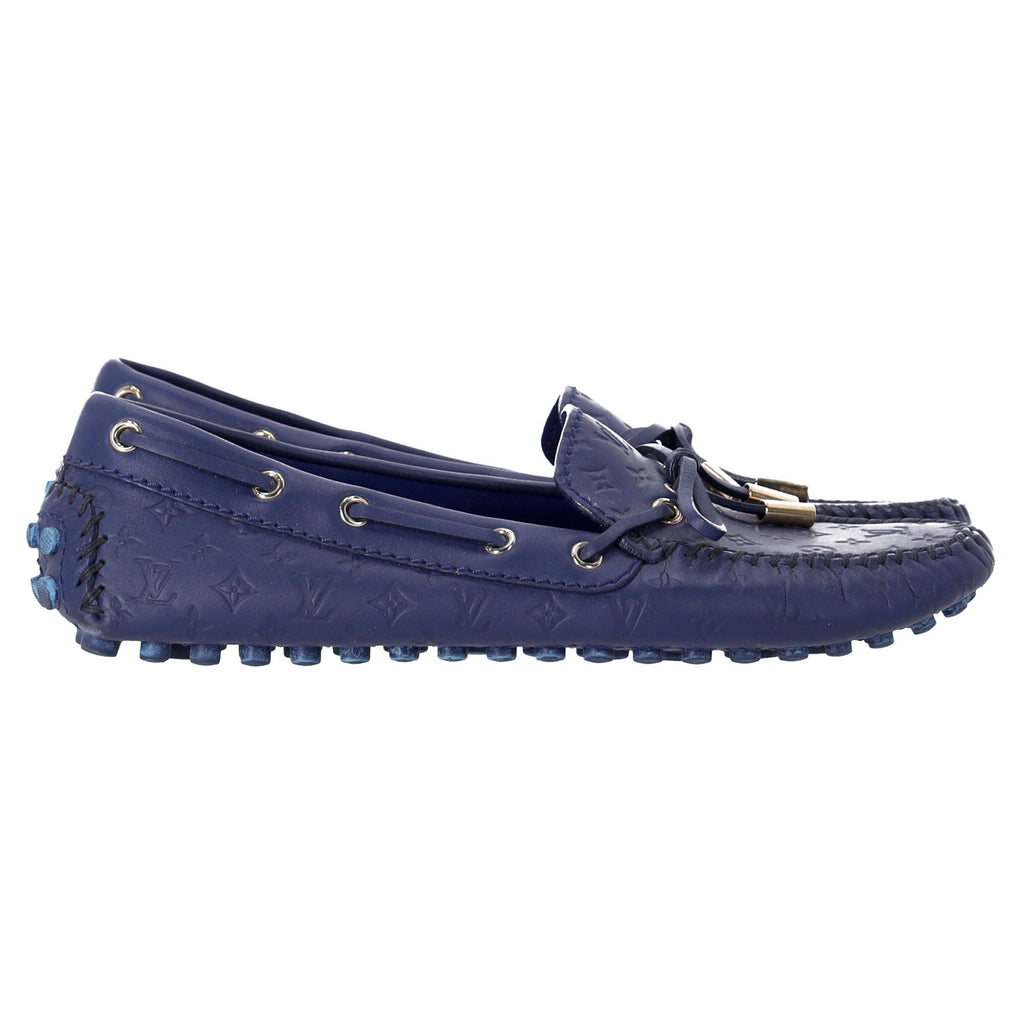 Women's Louis Vuitton Gloria Flat Loafers in Blue Leather