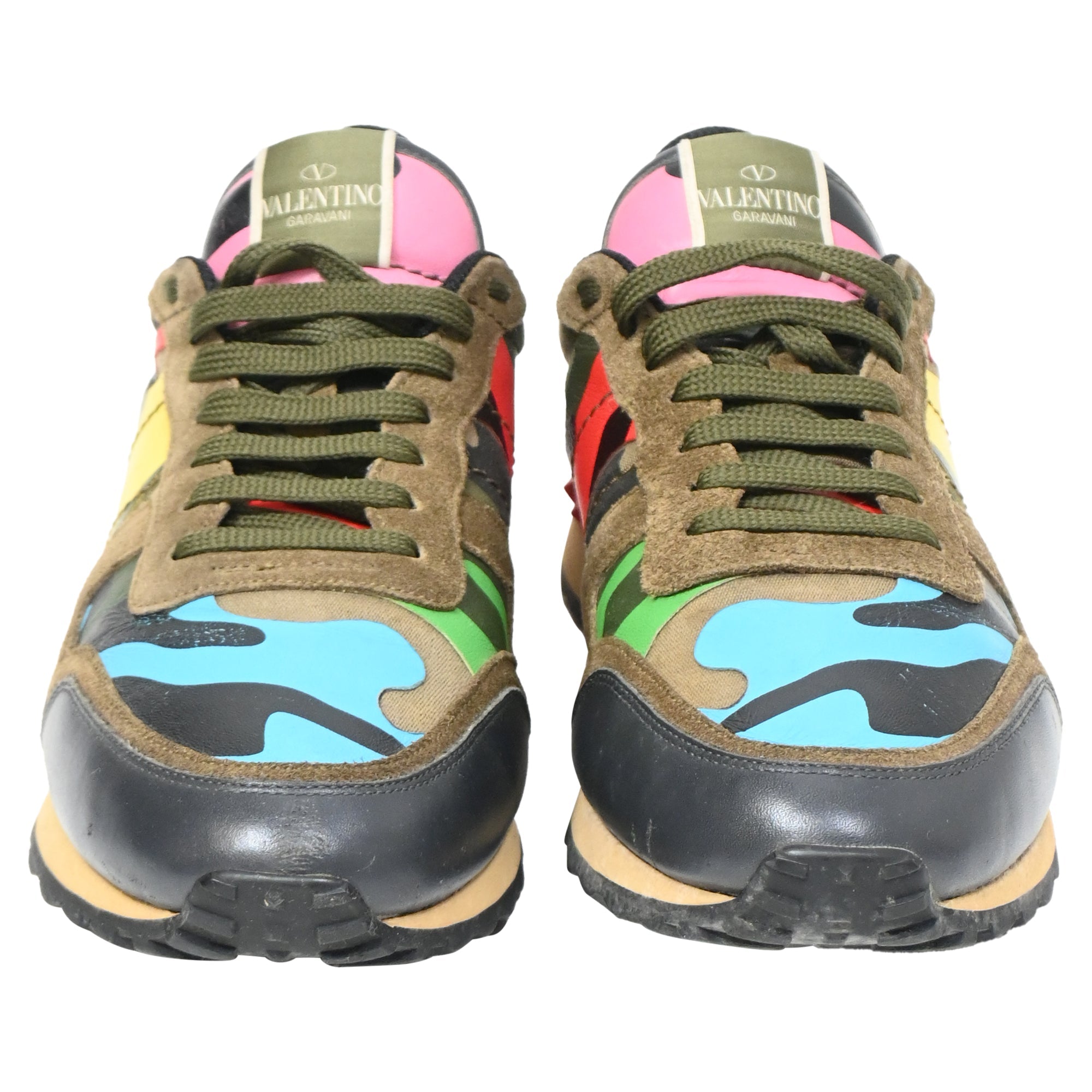 Valentino Garavani Rockrunner Sneakers in Multicolor Leather and Suede