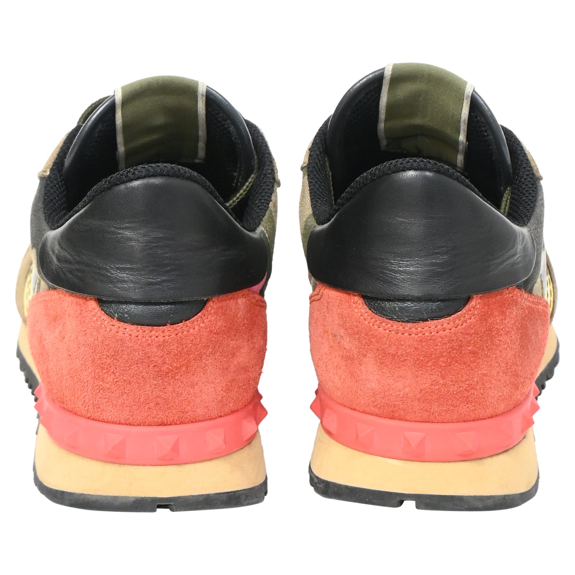 Valentino Garavani Rockrunner Sneakers in Multicolor Leather and Suede