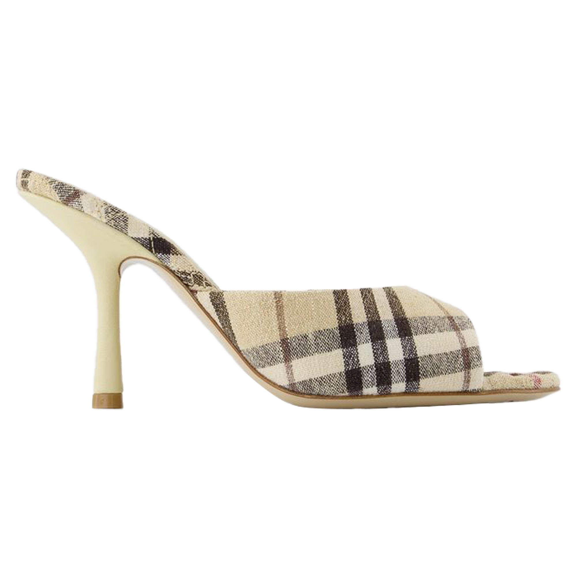 Women's Mews 90 Chk Pumps - Burberry - Linen - Neutral