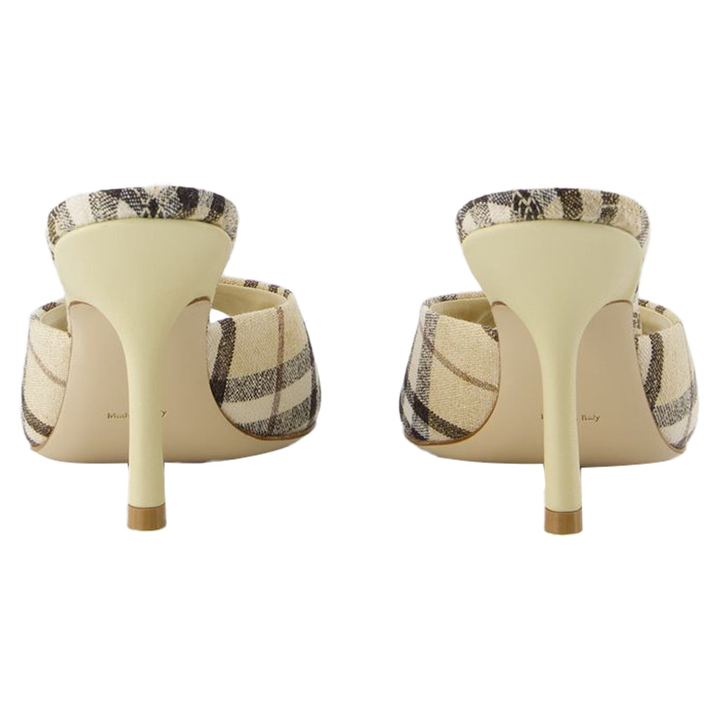 Women's Mews 90 Chk Pumps - Burberry - Linen - Neutral