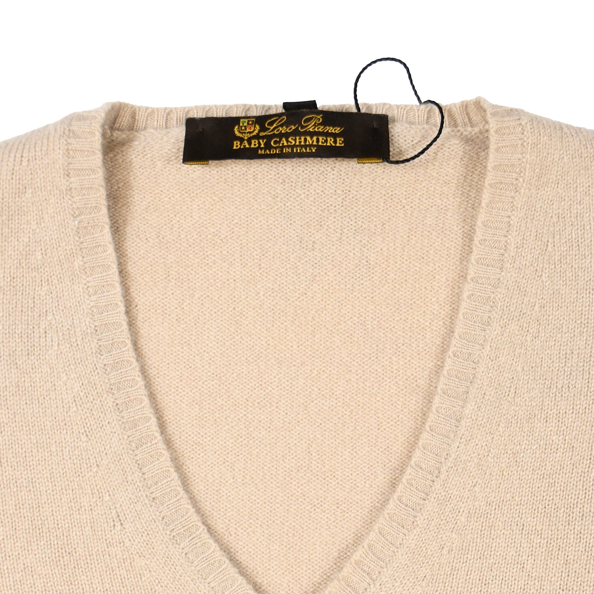 Loro Piana Knitted V-Neck Sweater in Nude Cashmere