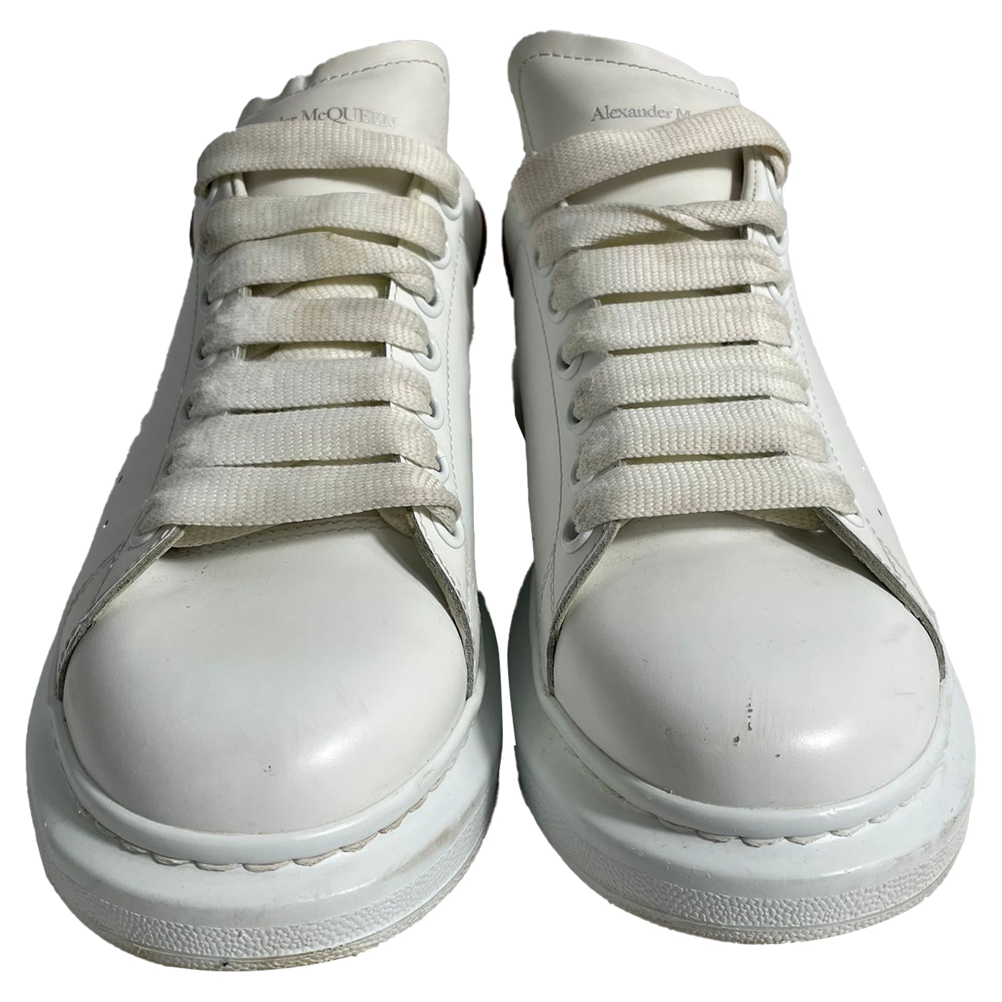 Alexander Mcqueen Oversize Crocodile-Embossed Sneakers in White Leather