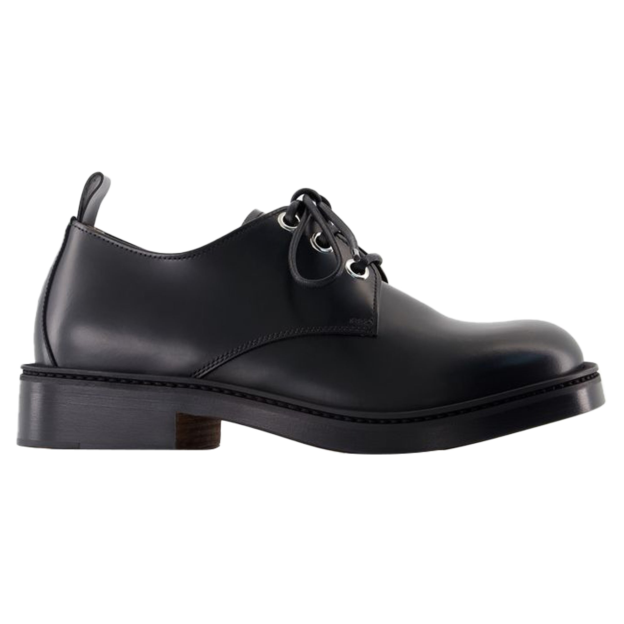 Women's Lace Up Derbies - Alexander McQueen - Leather - Black