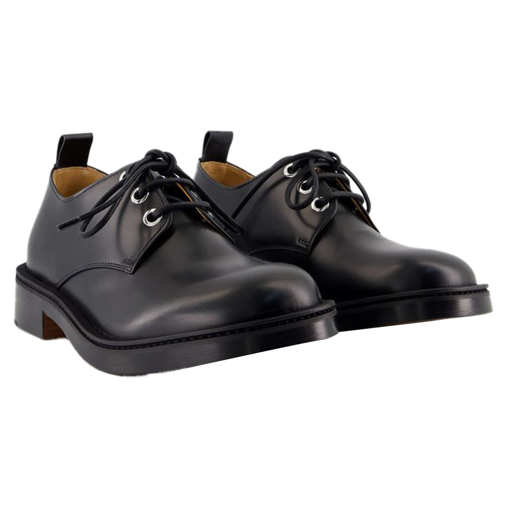 Women's Lace Up Derbies - Alexander McQueen - Leather - Black
