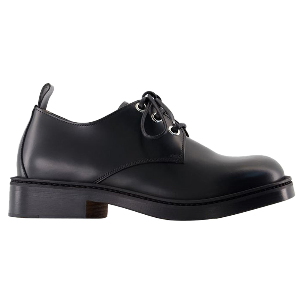 Women's Lace Up Derbies - Alexander McQueen - Leather - Black