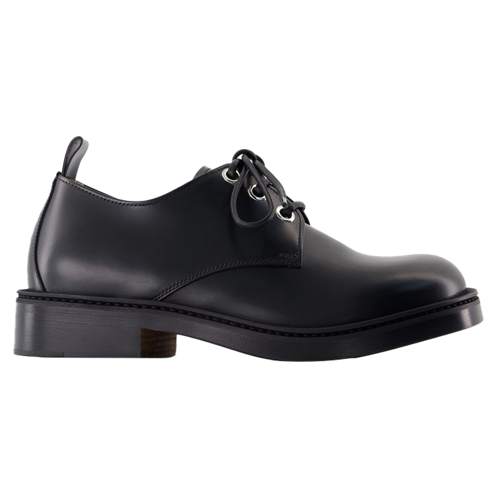Women's Lace Up Derbies - Alexander McQueen - Leather - Black