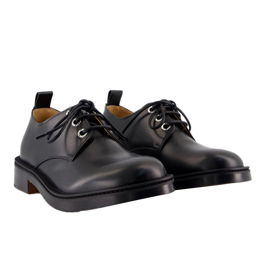Women's Lace Up Derbies - Alexander McQueen - Leather - Black