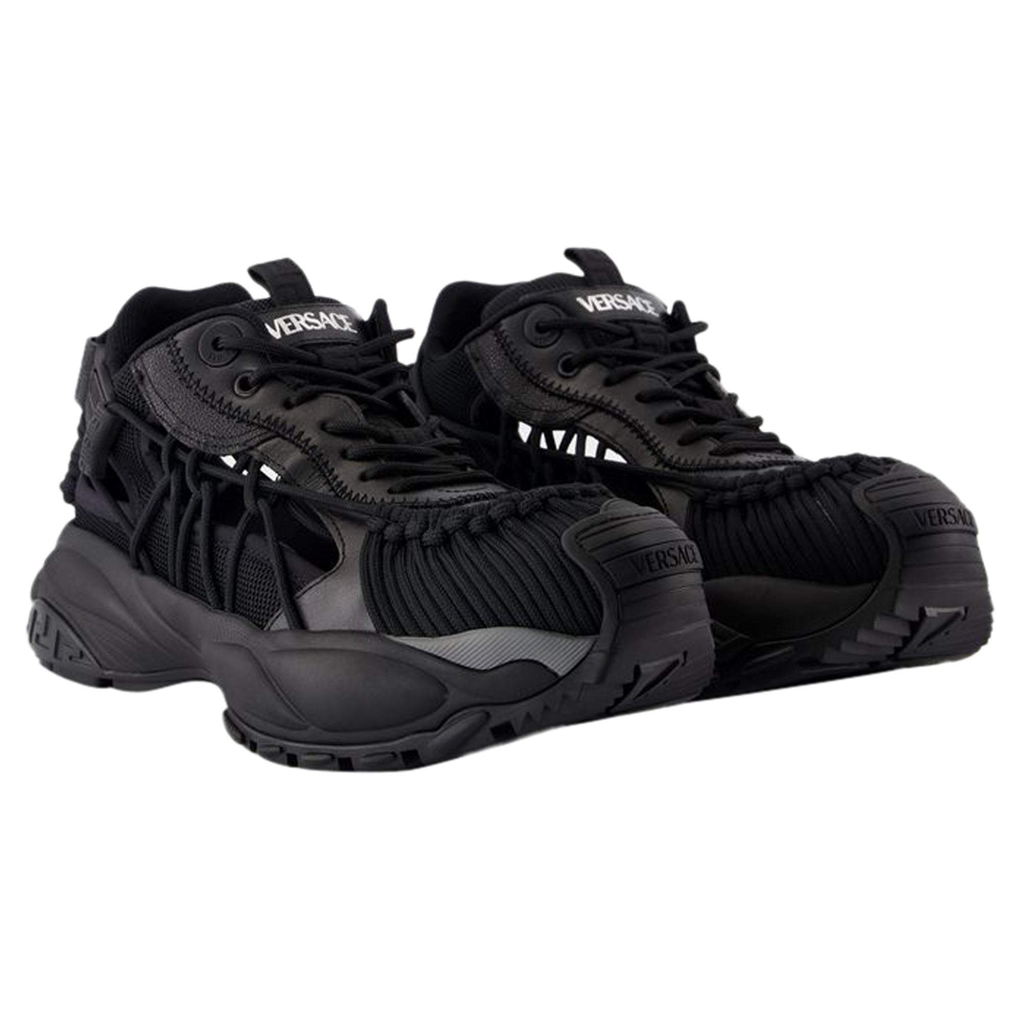 Women's Sneakers - Versace - Leather - Black