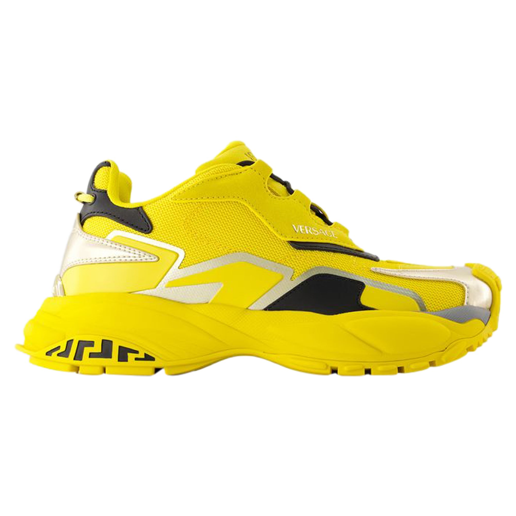 Women's Low Top Sneakers - Versace - Leather - Yellow
