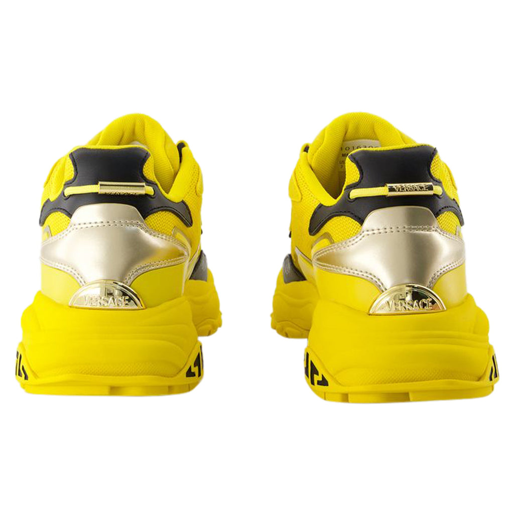 Women's Low Top Sneakers - Versace - Leather - Yellow